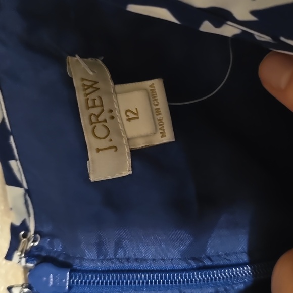 J. Crew Mini Dress Women’s Blue White Sleeveless Spaghetti Strap Size 12 Lined - Picture 2 of 3